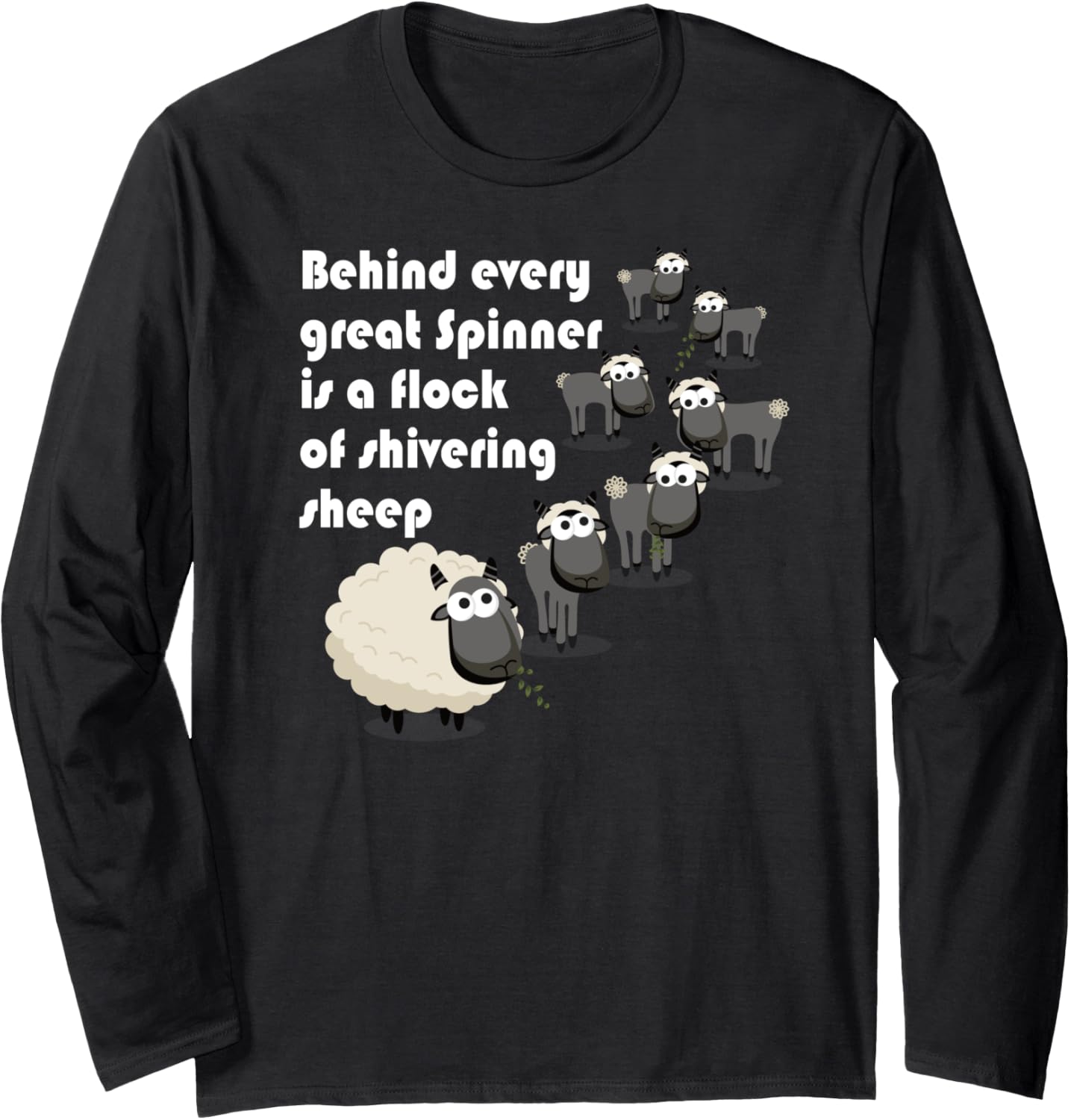 Hand Spinning Roving & Dyeing Great Spinner Shivering Sheep Long Sleeve