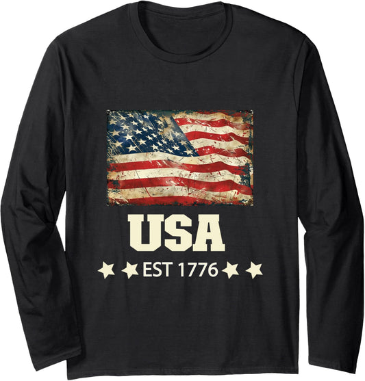 Life Is Really Good Distressed Usa Flag 4Th Of July Beach Long Sleeve