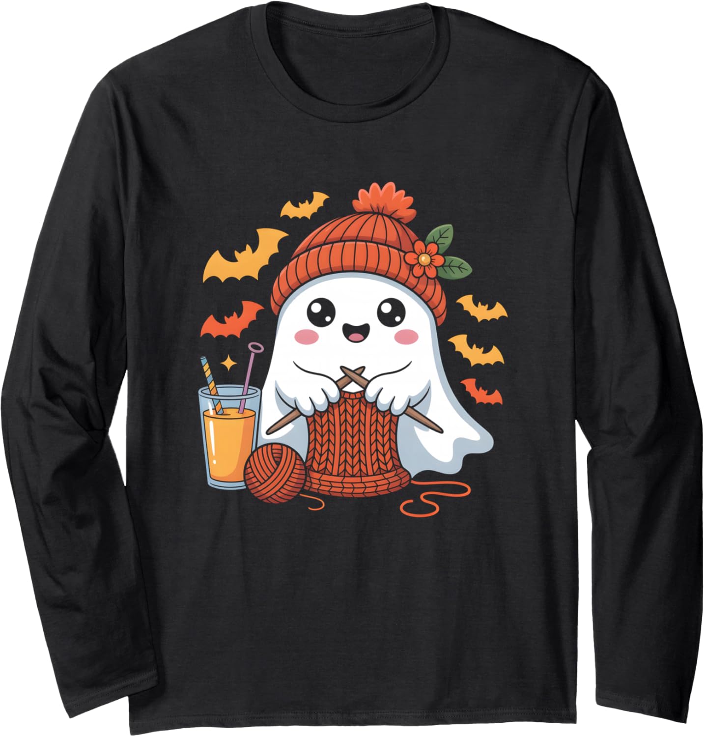 Halloween Crochet Coffee Witchy Brew Yarn Vibes Long Sleeve