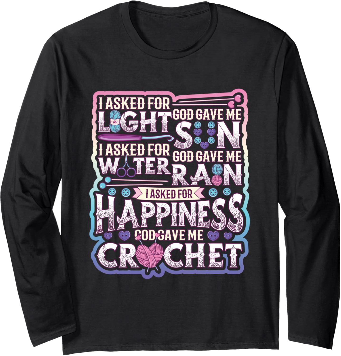 Crochet Happiness Yarn Crocheting Long Sleeve