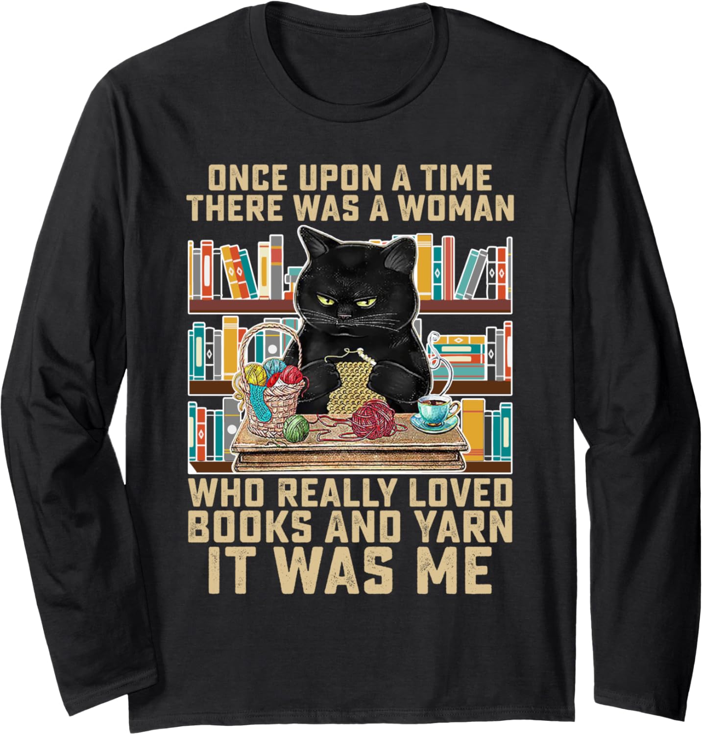 There Was A Woman Who Really Loved Books And Yarn Crocheting Long Sleeve