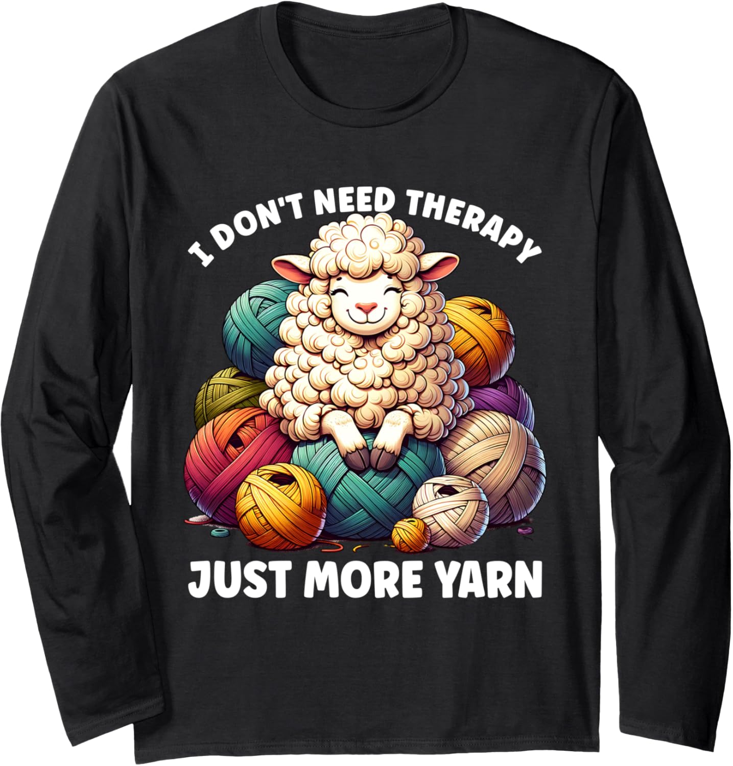 Wool Lover Hnadmade Crochet Sheep Need More Yarn Knitting Long Sleeve