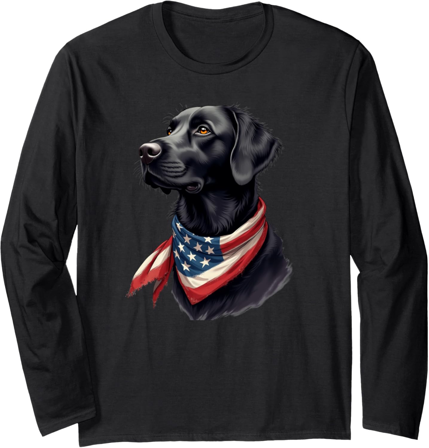 Usa 4Th Of July Black Patriotic American Golden Retriever Long Sleeve