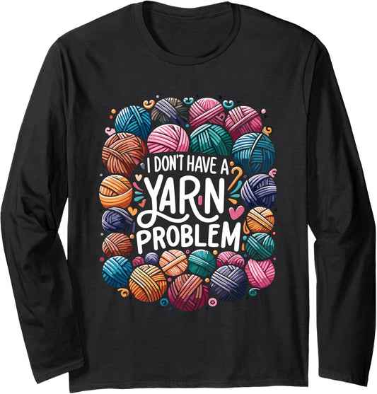 Funny Yarn Collecting, Knitting Crocheting Yarn Problem Long Sleeve
