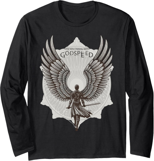 May You Travel With Godspeed Winged Hero Long Sleeve