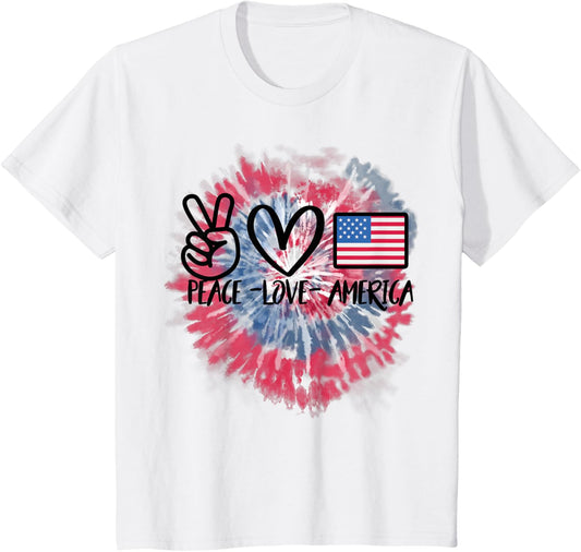 Peace Love America Tie Dye 4Th Of July Patriotic For Girls