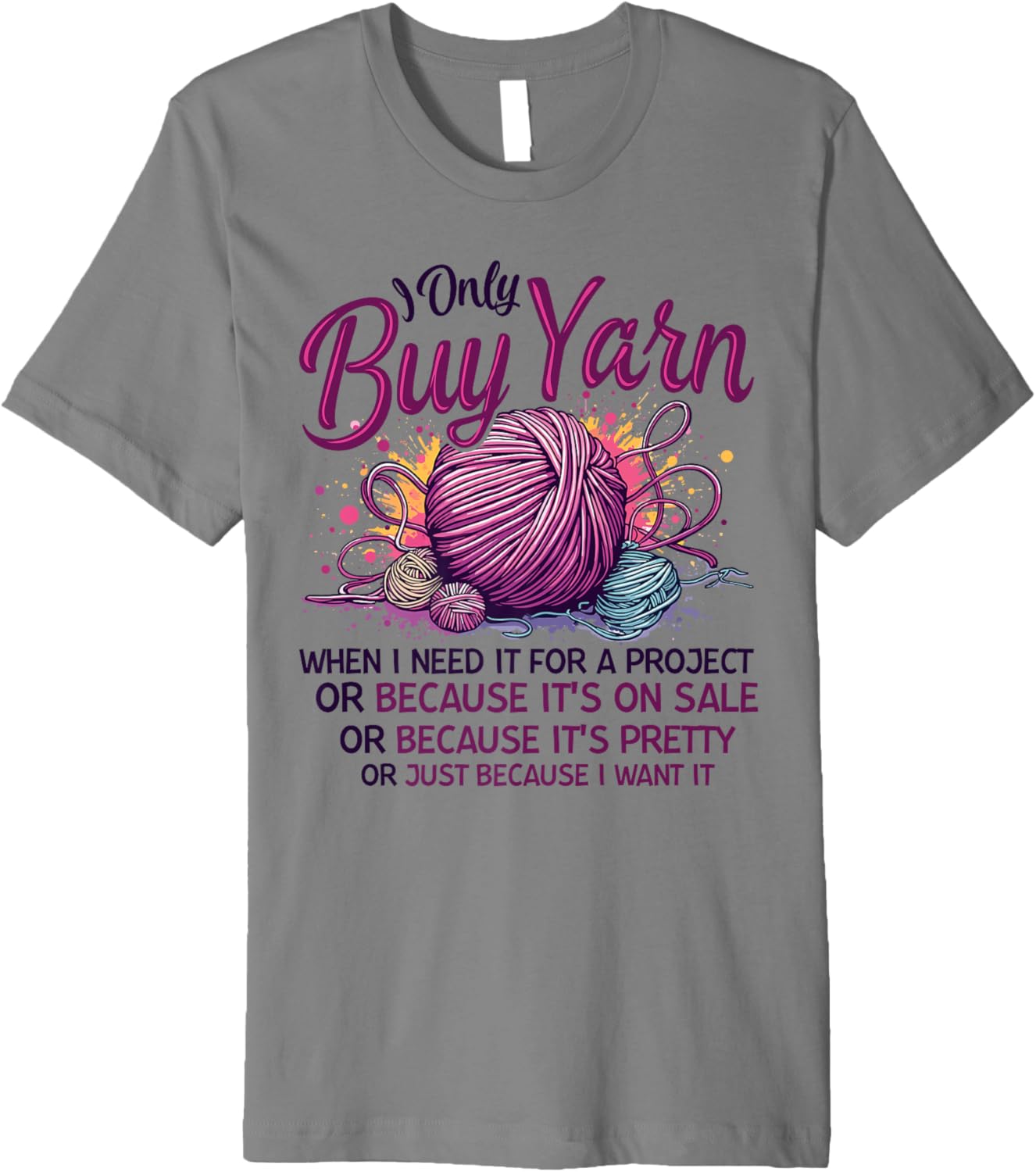 Crochet saying yarn crocheting women Premium