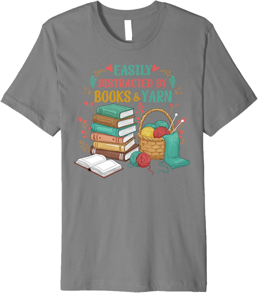 Easily distracted by Books and yarn Premium