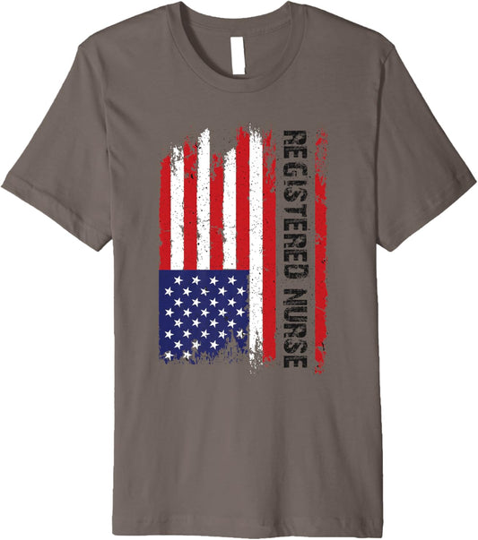 Vintage Usa Rn Registered Nurse American Flag Patriotic Premium