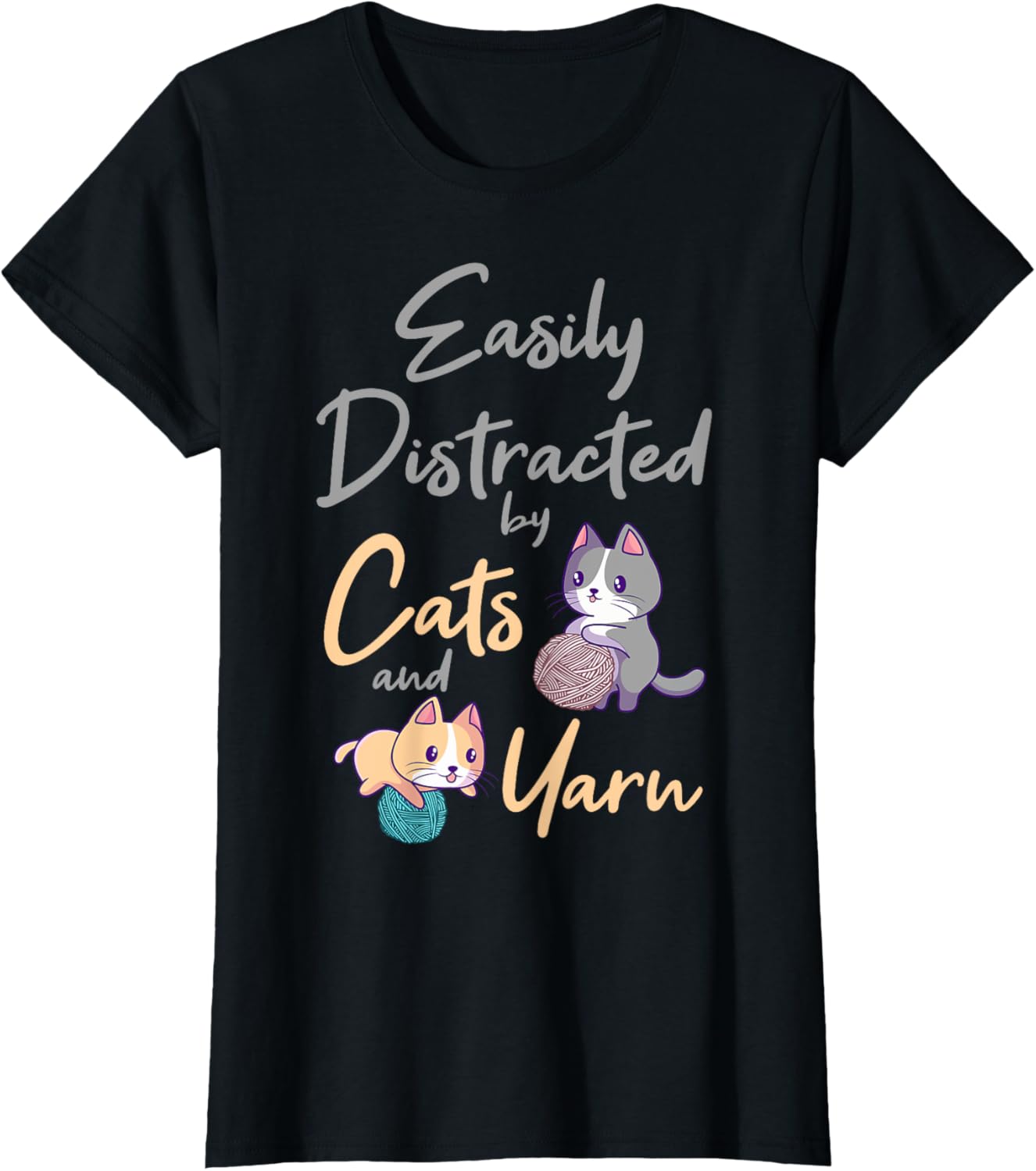 Easily Distracted By Cats And Yarn Cat Crochet Knitting