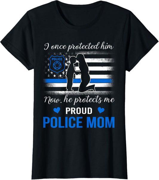 Thin Blue Line American Flag Proud Police Mom