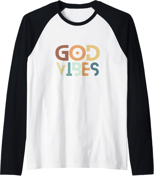 manifest Godspeed vibrate, higher align with divine energy Raglan Baseball Tee
