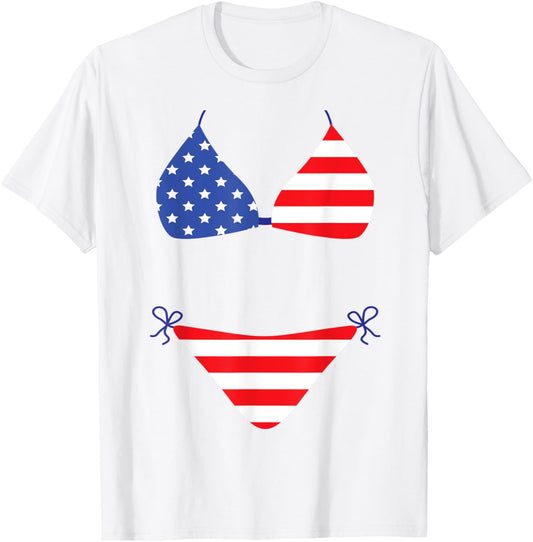 Bikini Funny Cover Up Swimsuit 4Th Of July American Flag Gag
