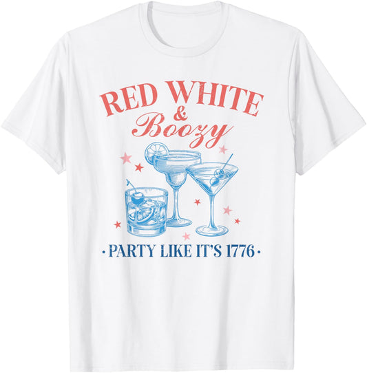 Red White And Boozy Funny Party In The Usa Adult Drinking