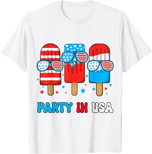 Party In Usa 4Th July Popsicle Usa Flag Men Boy Toddler
