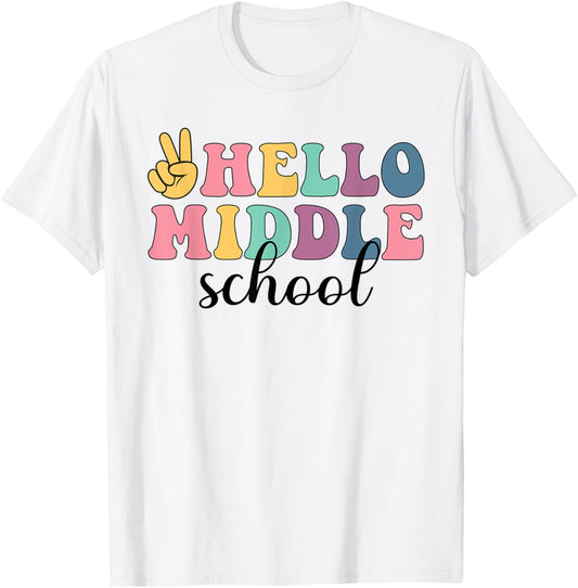 Hello Middle School Here I Come Retro Vintage Back To School