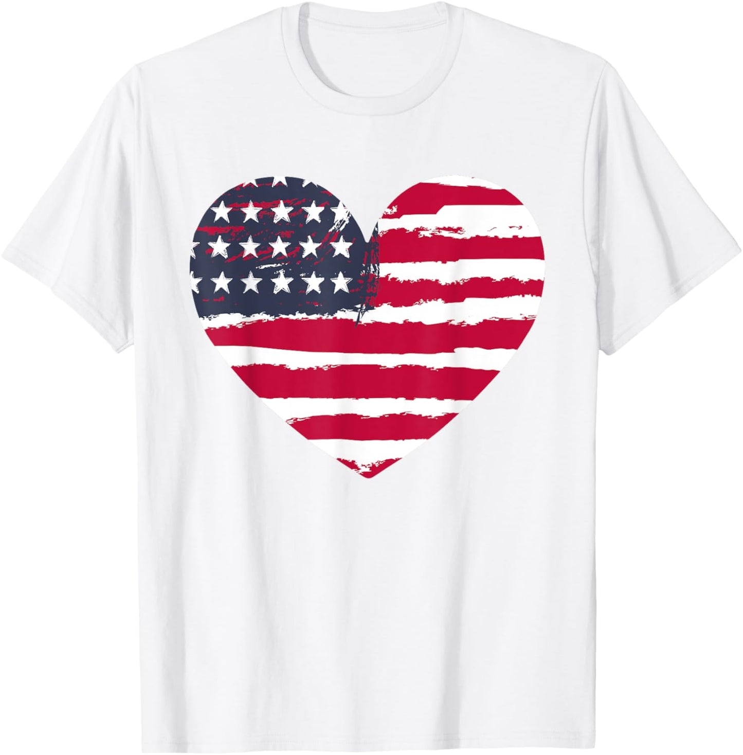Girl American Flag Heart 4Th July Women Teen Usa Patriotic