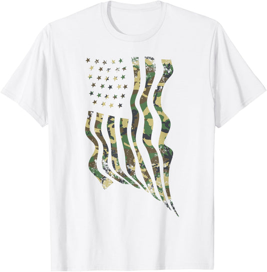 Usa Camouflage Flag Shirt Classic Army Print T Shirt Gift