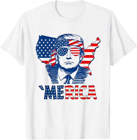 Merica Trump Happy 4Th Of July Trump Patriot American Flag