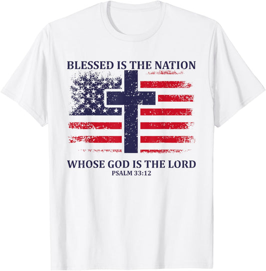 Blessed Is The Nation Whose God Is The Lord American Flag