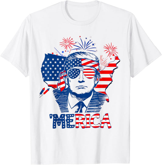 Merica Shirt Funny 4Th Of July American Flag Men Women