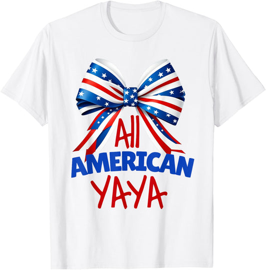 All American Yaya 4Th Of July Ribbon Usa Flag Coquette Bow