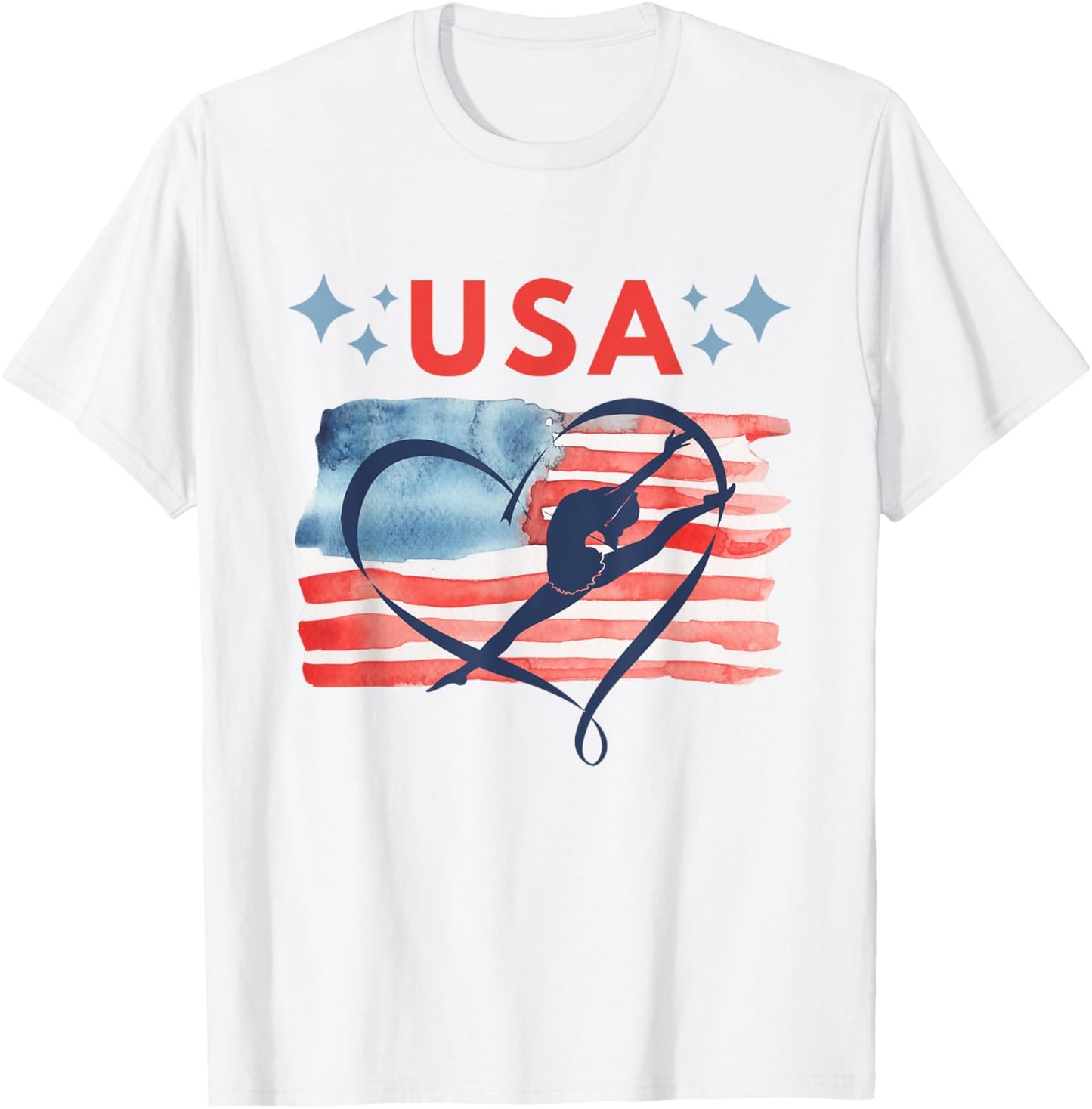 Patriotic American Flag Gymnastics Design For Usa Gymnasts