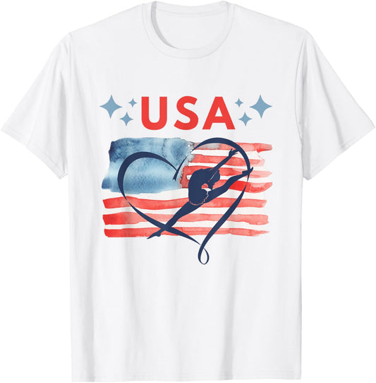 Patriotic American Flag Gymnastics Design For Usa Gymnasts