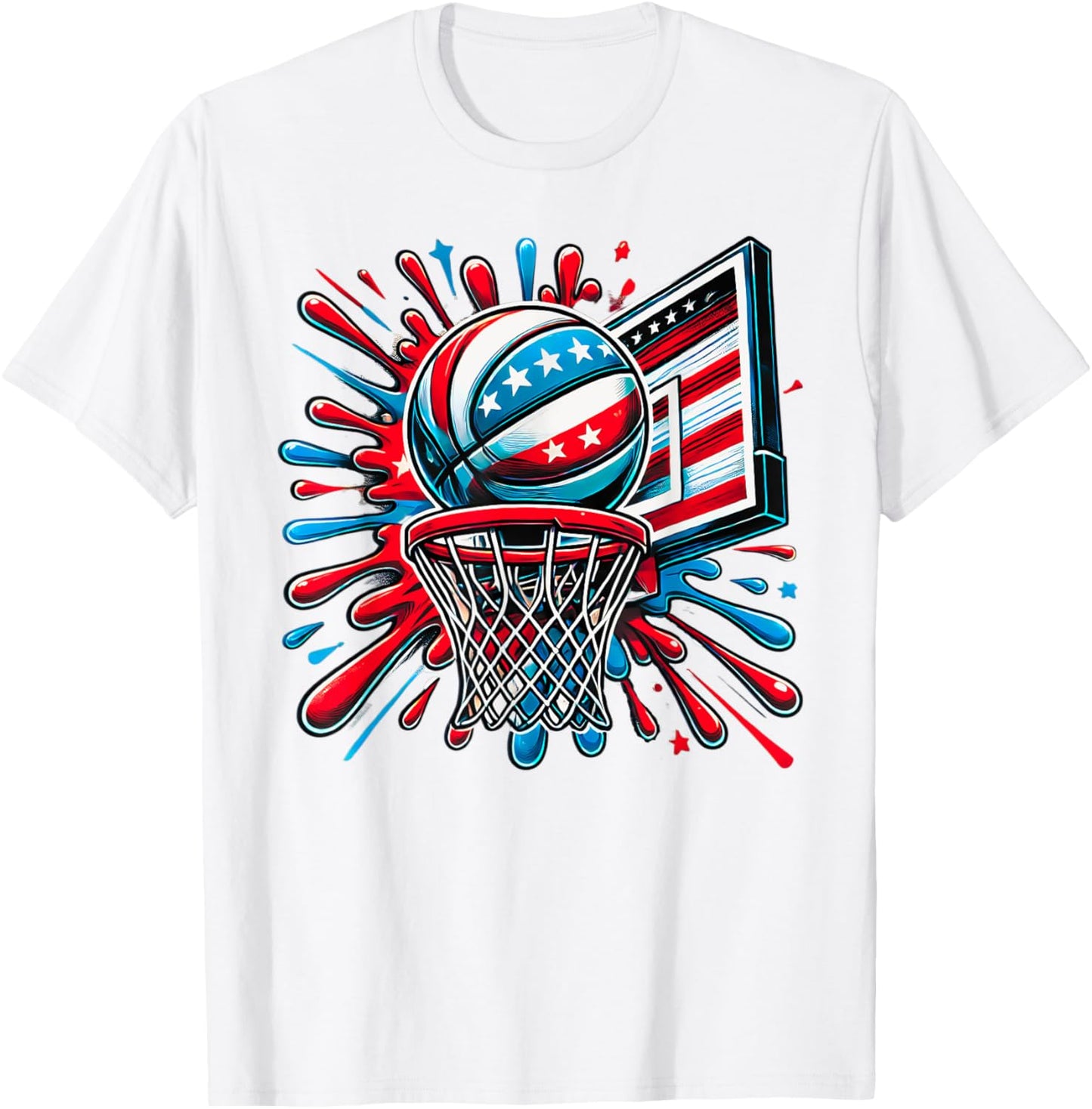 Red White Blue Basketball Color Splash Usa Flag Basketball