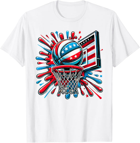 Red White Blue Basketball Color Splash Usa Flag Basketball