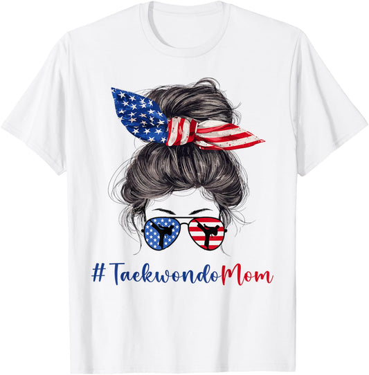 Taekwondo Mom Usa American Flag Mothers Day Gift 4Th Of July