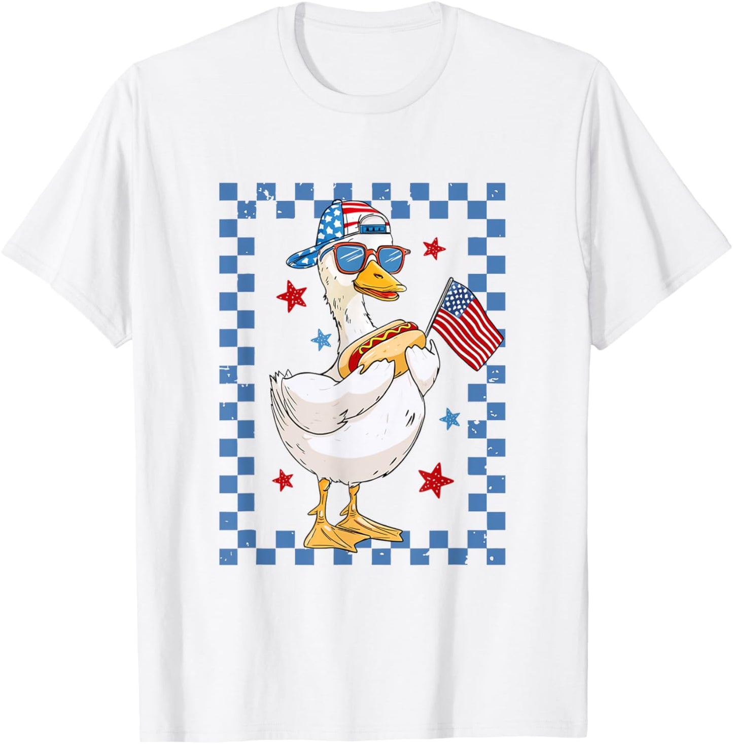 Retro Patriotic Goose Red White And Blue 4Th Of July Usa