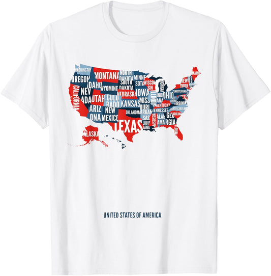 United States Map T Shirt Usa For Men Womenfor Kids