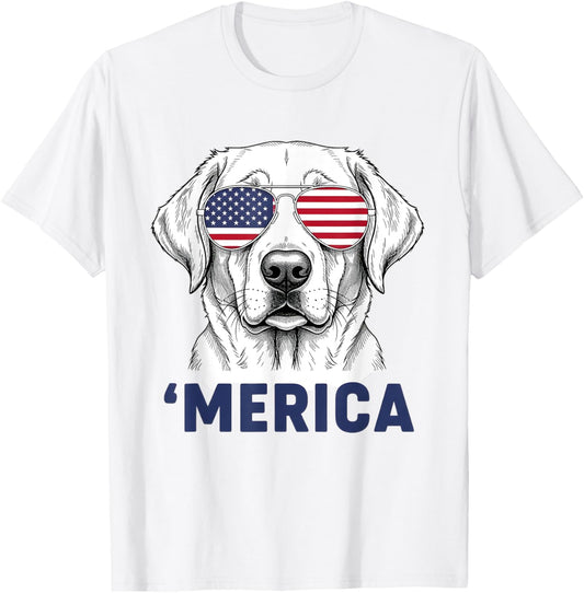 Patriotic Golden Retriever U2018Merica 4Th Of July Usa