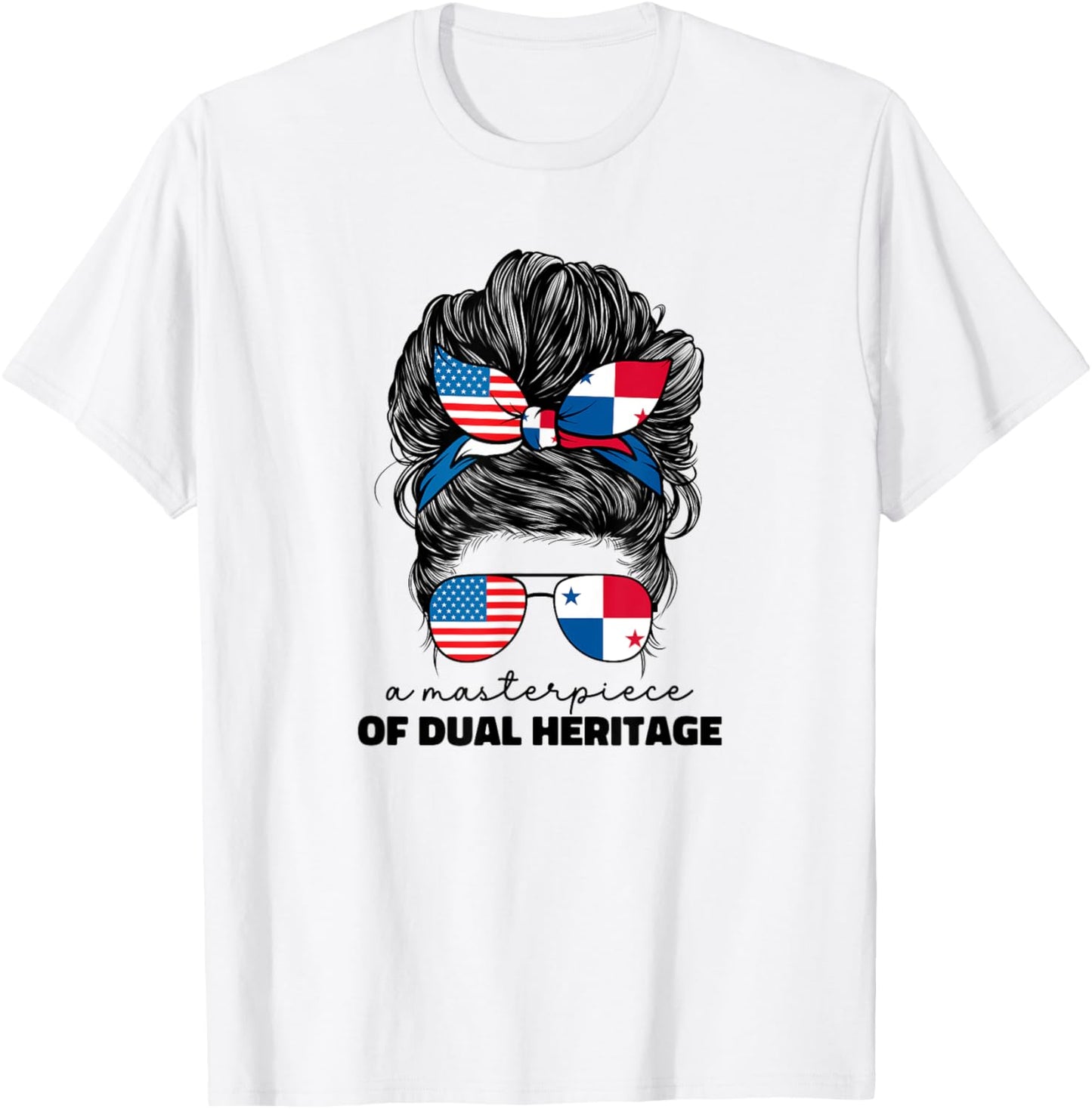 Half American And Panamanian Panama Usa Flag Girl Women