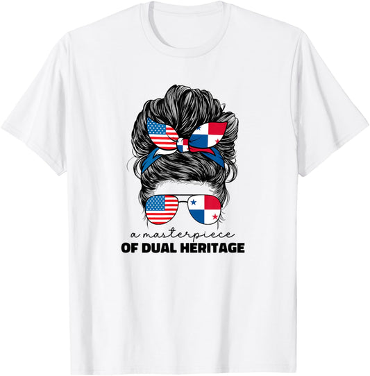 Half American And Panamanian Panama Usa Flag Girl Women