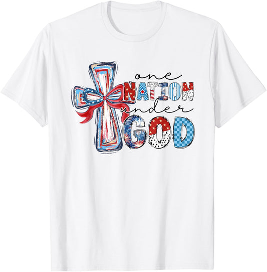 4Th Of July Patriotic One Nation Under God Flag Christian