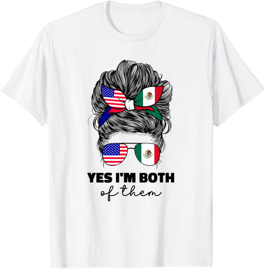 Half Mexican And American Mexico America Usa Flag Girl Women