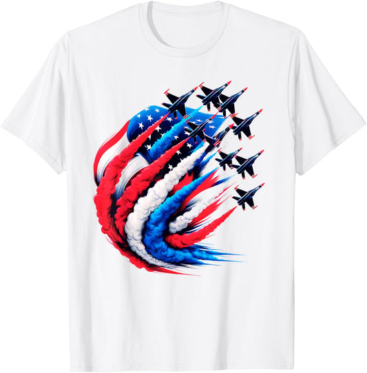 Usa Flag Sky Formation 4Th July Air Show Military Airplanes