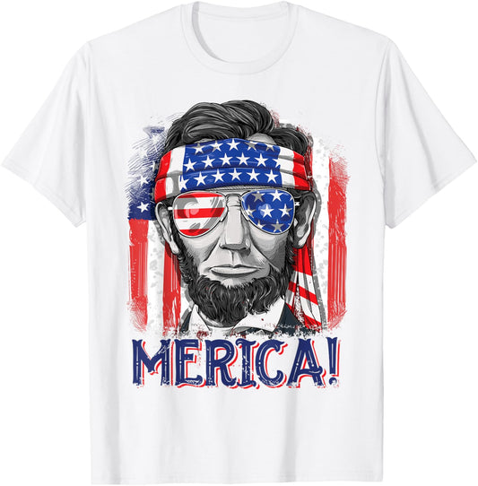 Abraham Lincoln 4Th Of July Merica Men Women American Flag