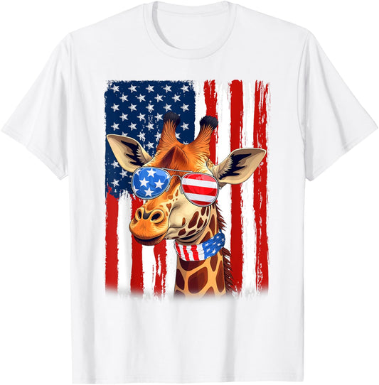 Giraffe Usa America Flag Patriotic Giraffe 4Th Of July