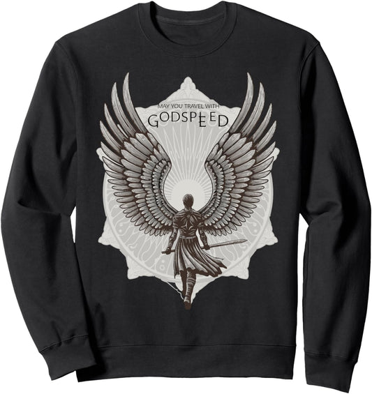 May You Travel With Godspeed Winged Hero Sweatshirt