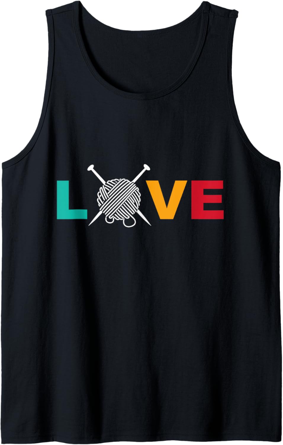 Knitting & Crochet T-Shirt Love Yarn with Needles Crafting Tank Top