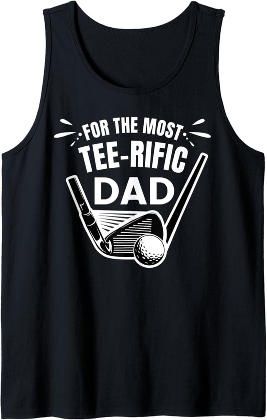 Mens Most Tee rific Dad Funny Golf Player Golfing Golfer Graphic Tank Top
