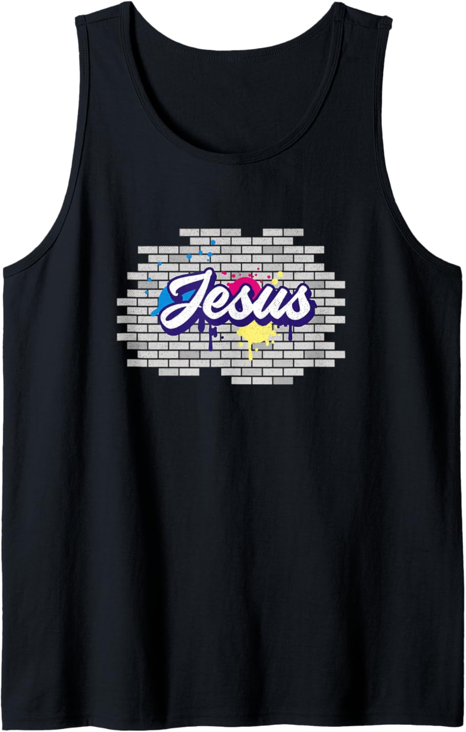 Jesus Christ Brick Wall Art Religious Christian Tank Top