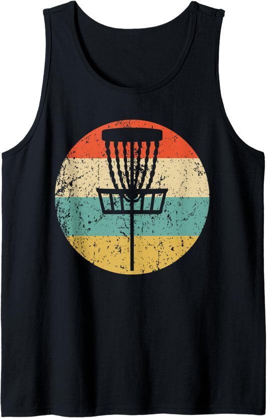Disc Golf Retro Disc Golf Basket Tank Top