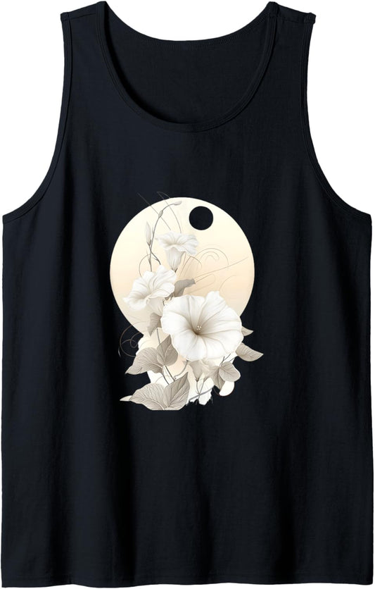 Enchanting Morning Glory Wall Art & Floral Tapestry Fusion Tank Top