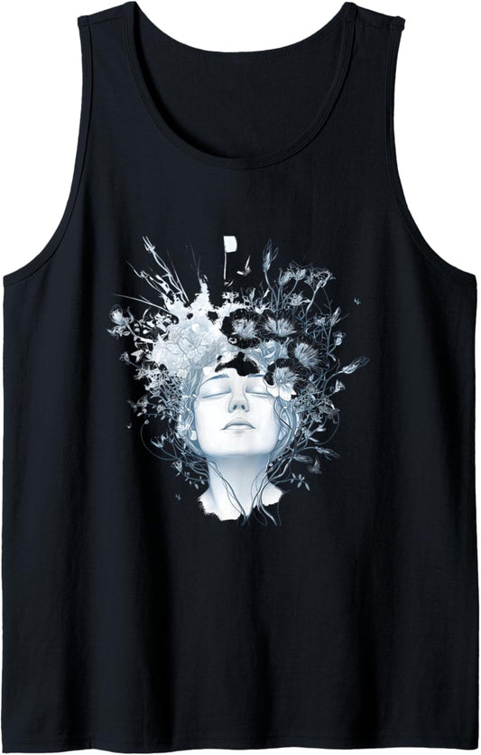 Morning Glory Wall Art Floral Painting & Psychedelic Nature Tank Top