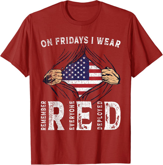 On Fridays I Wear Red Usa Support American Troops