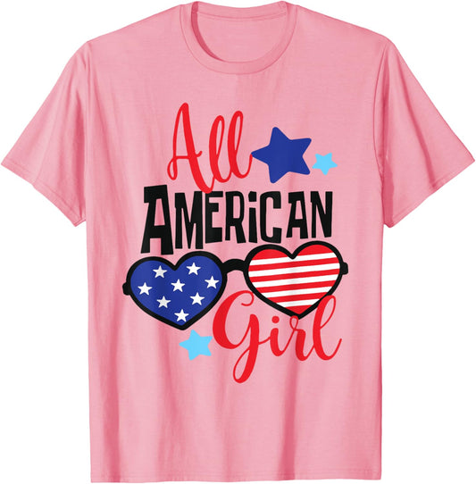 All American Girl 4Th July Women Toddler Usa Flag Patriotic